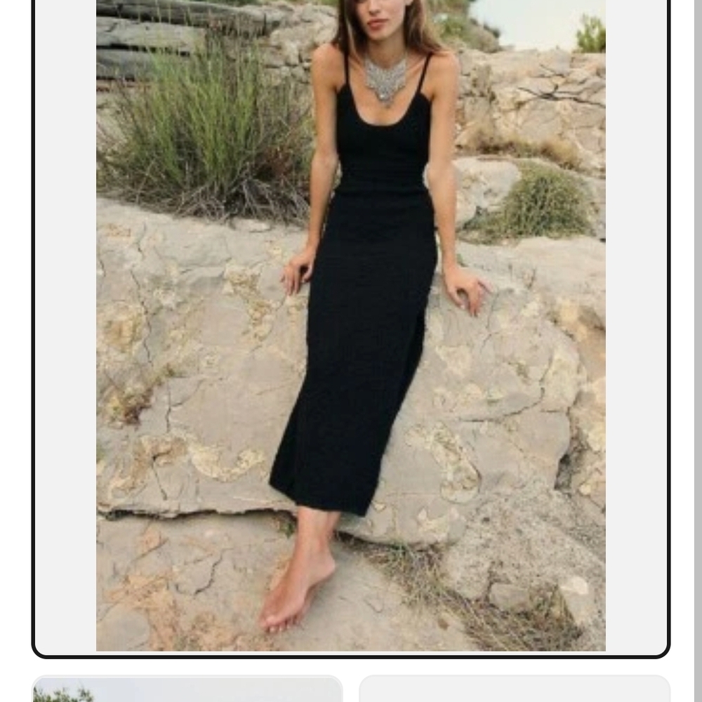 Free People Black Midi Dress